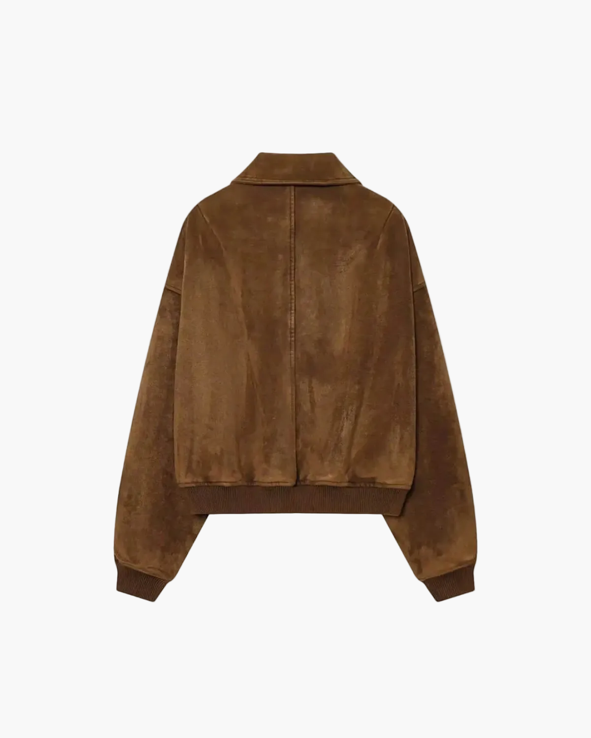 Suede Jacket with Dropped Shoulders for Women