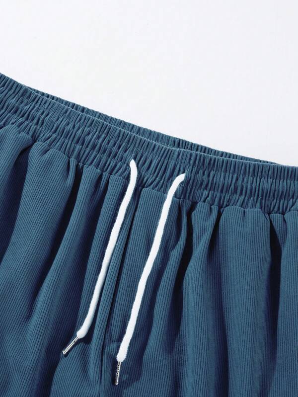 Ribbed Drawstring Shorts for Men