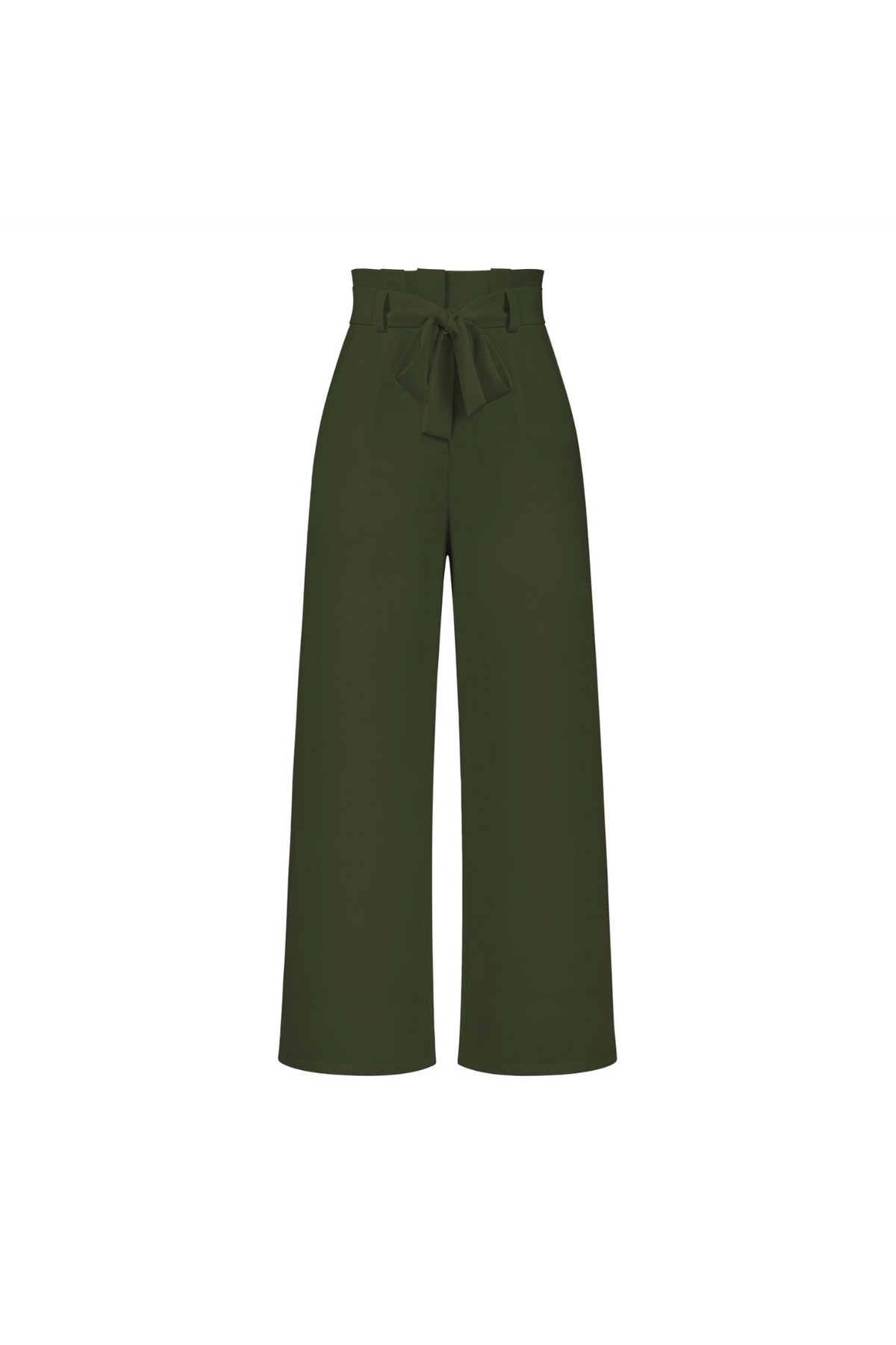 Wide Leg Belted Linen Trousers for Women