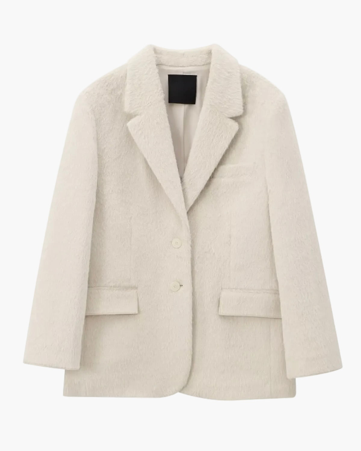 Faux Fur Oversized Blazer Jacket with Flap Pockets for Women