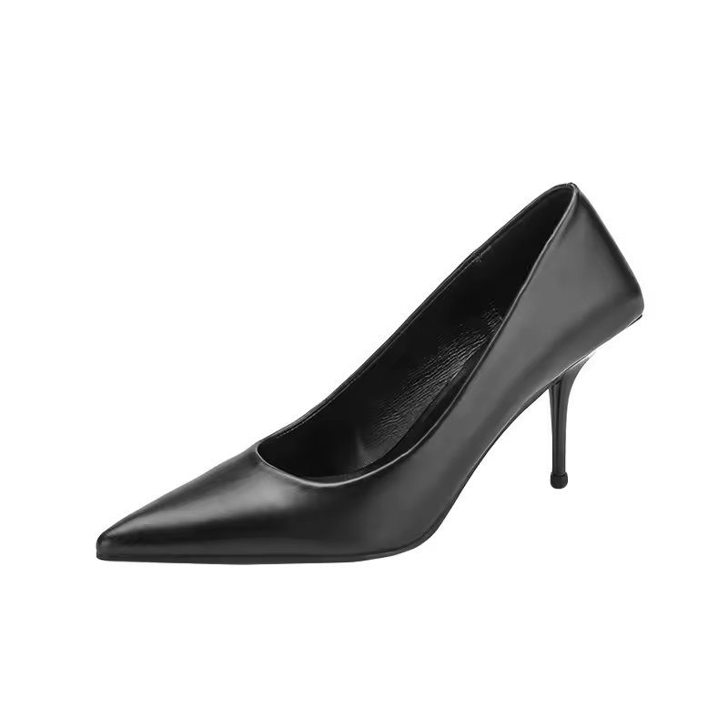 Slip-On Court Heels with Pointed Toe for Women