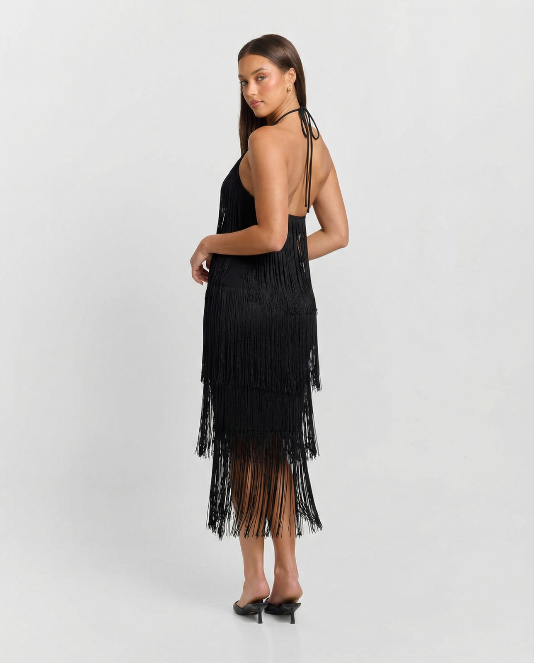 Halter Neck Fringe Mini Dress for Women