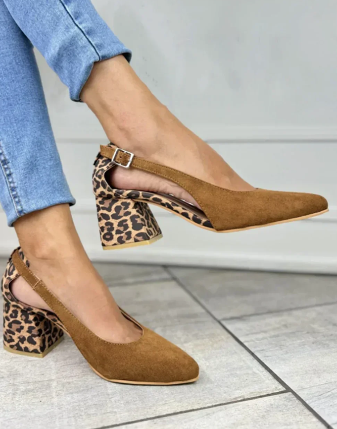 Block Heel Slingback Heels for Women