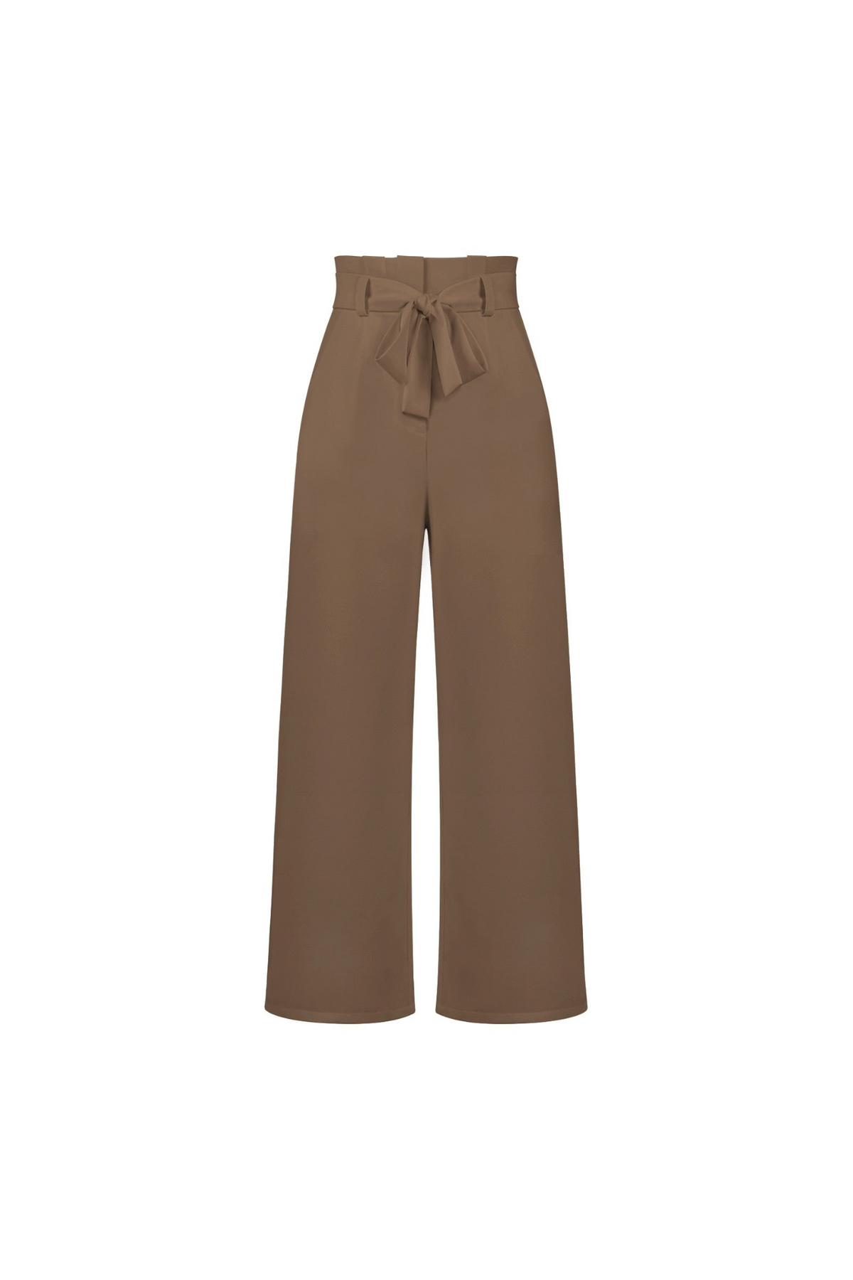 Wide Leg Belted Linen Trousers for Women