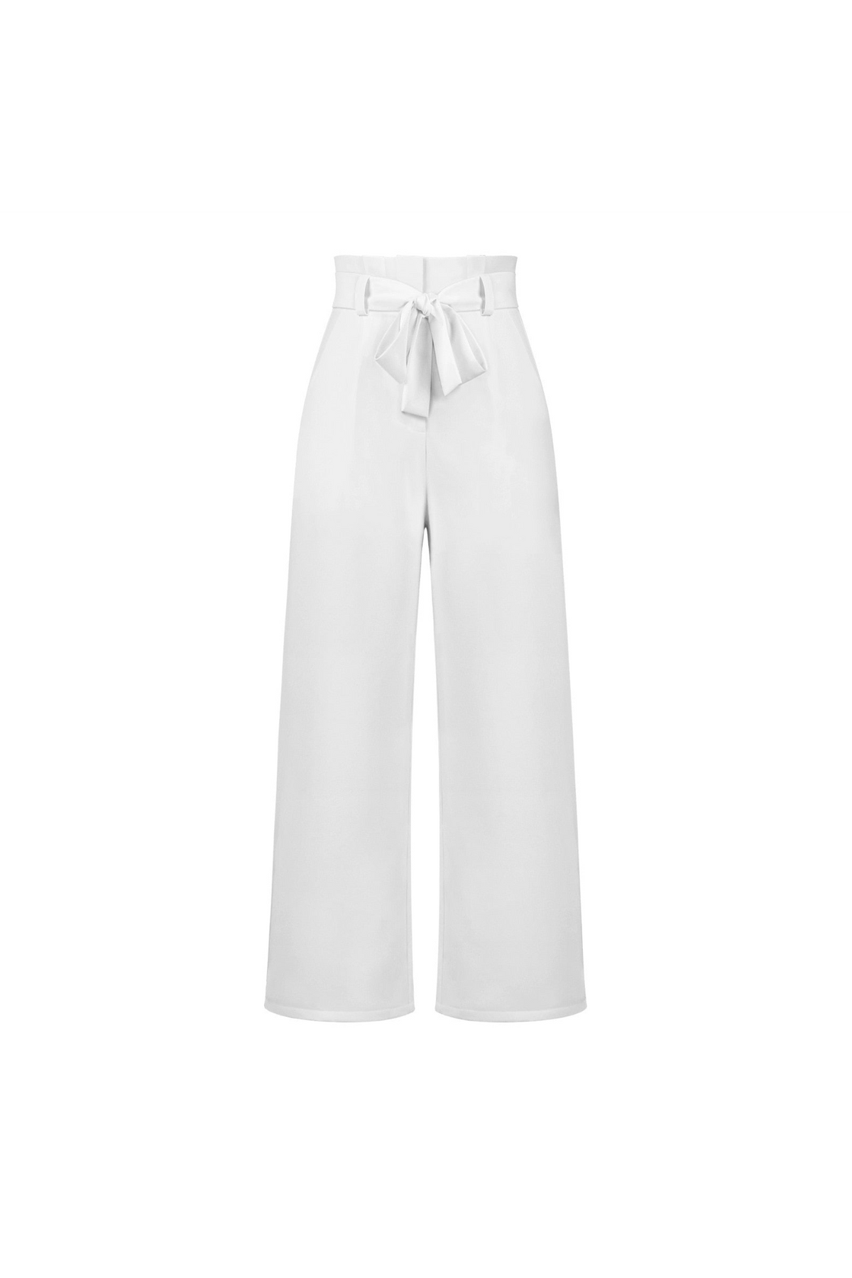 Wide Leg Belted Linen Trousers for Women
