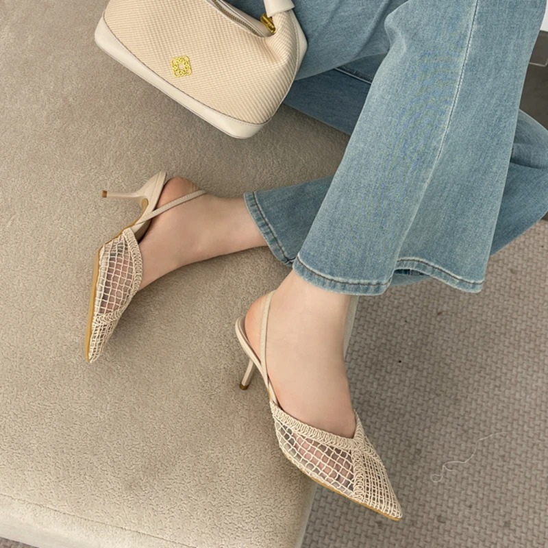 Kitten Heel Slingbacks with Pointed Toe for Women