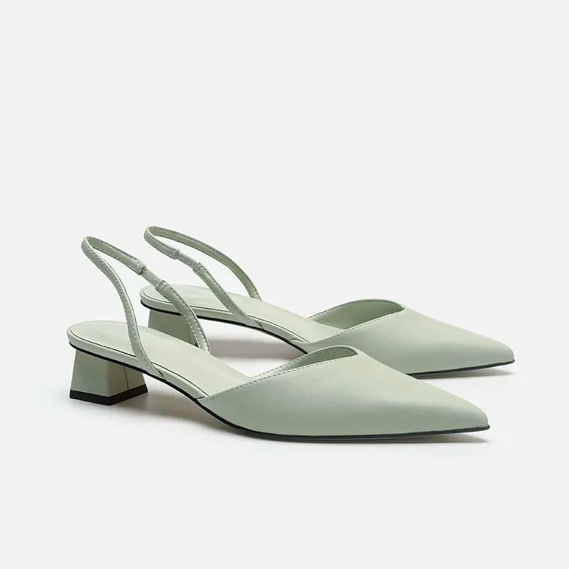 Kitten Heel Slingbacks with Pointed Toe for Women