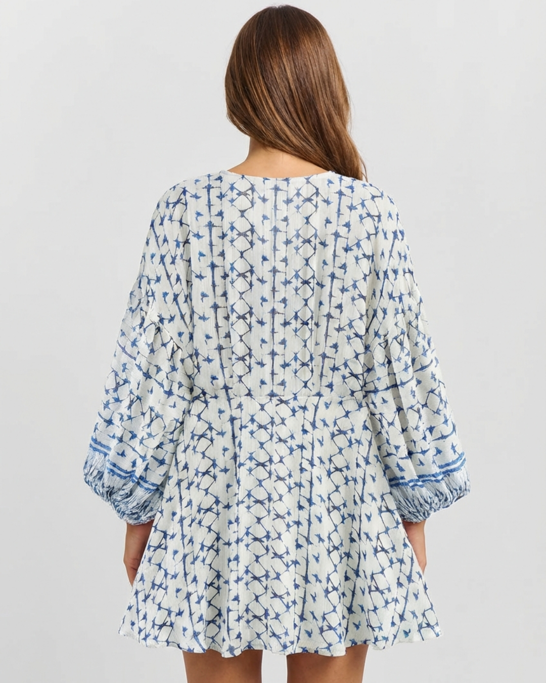 V-Neck Long Sleeve Mini Dress for Women