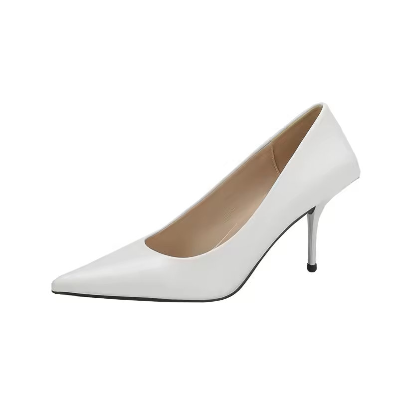 Slip-On Court Heels with Pointed Toe for Women