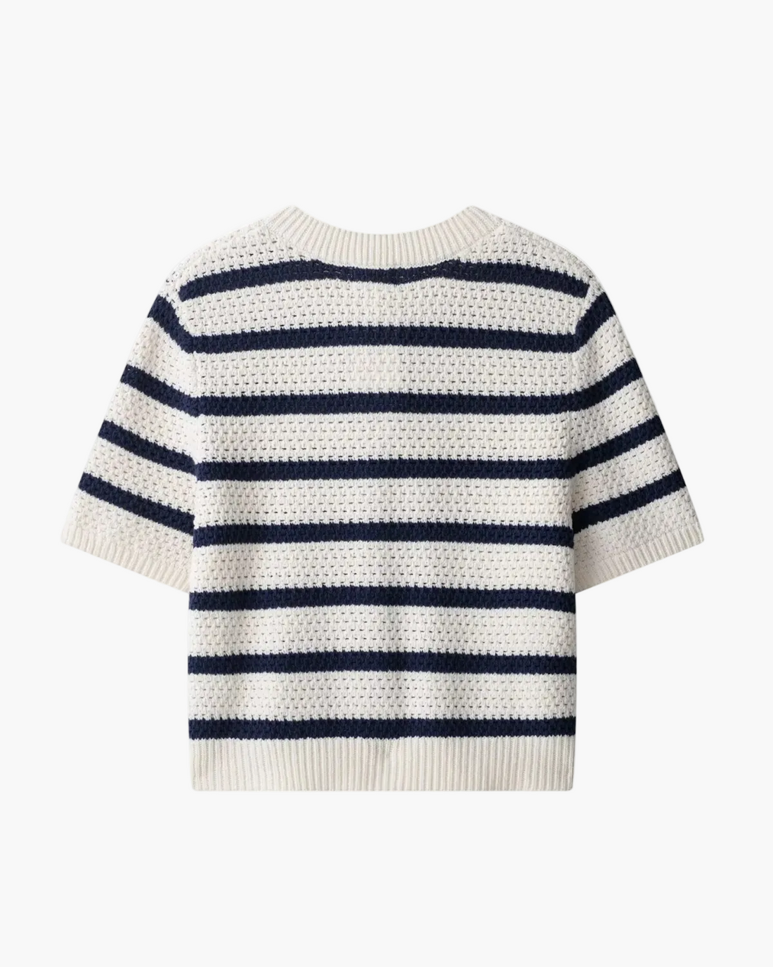 Striped Crochet Top with Buttons for Women