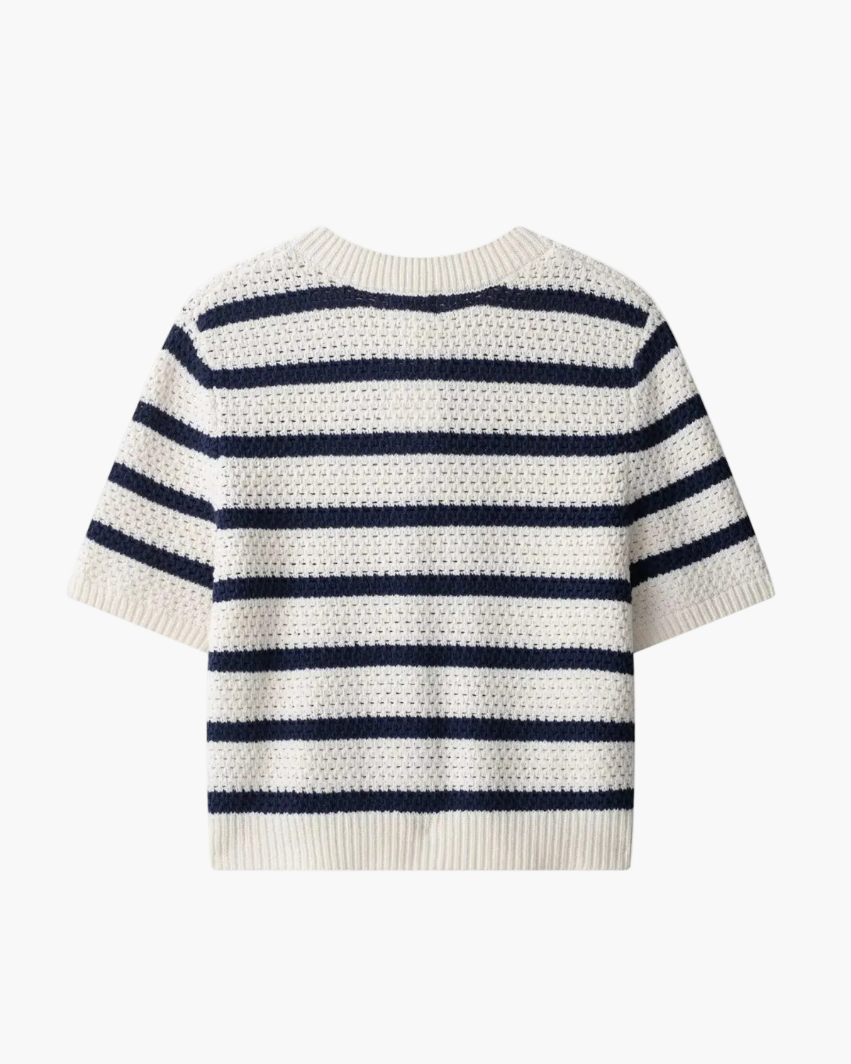 Striped Crochet Top with Buttons for Women