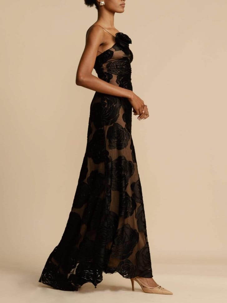 Bandeau Floral Split Wedding Guest Maxi Dress for Women