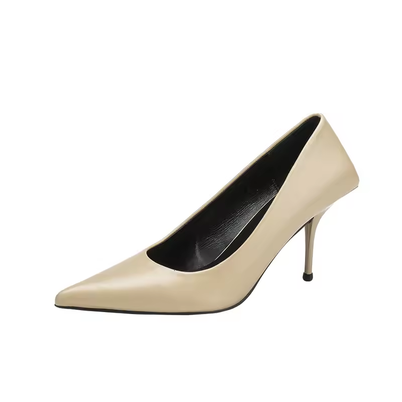 Slip-On Court Heels with Pointed Toe for Women