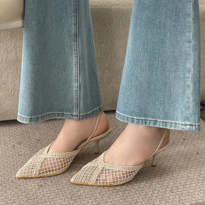 Kitten Heel Slingbacks with Pointed Toe for Women