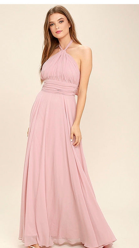 Halter Neck Wedding Guest Maxi Dress for Women