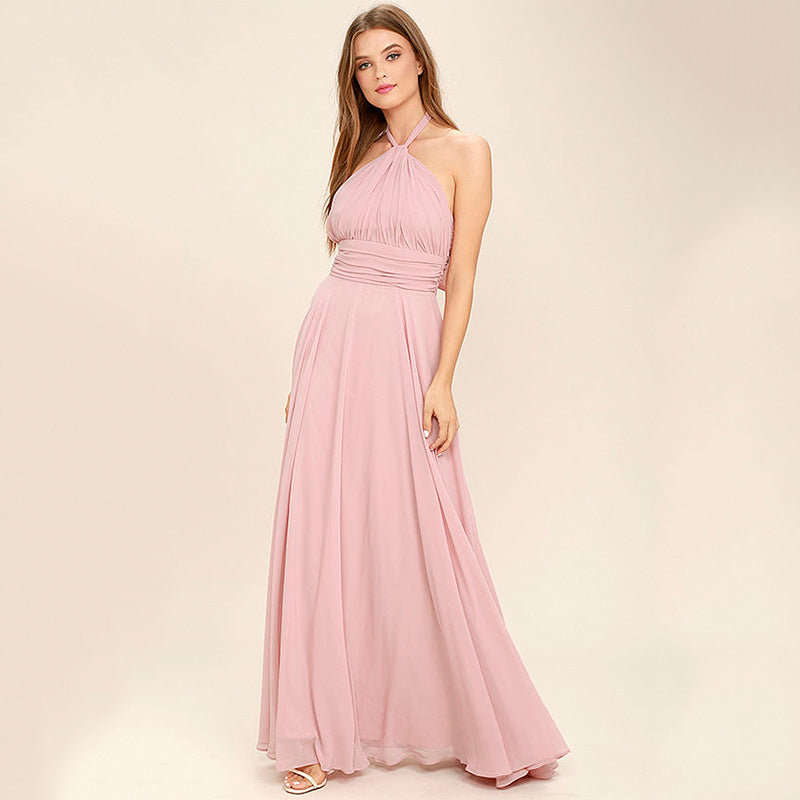 Halter Neck Wedding Guest Maxi Dress for Women