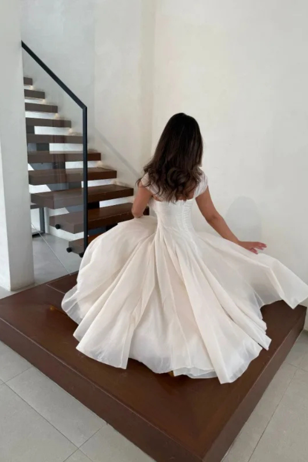 Sweetheart Neck Tulle A-Line Wedding Guest Midi Dress for Women