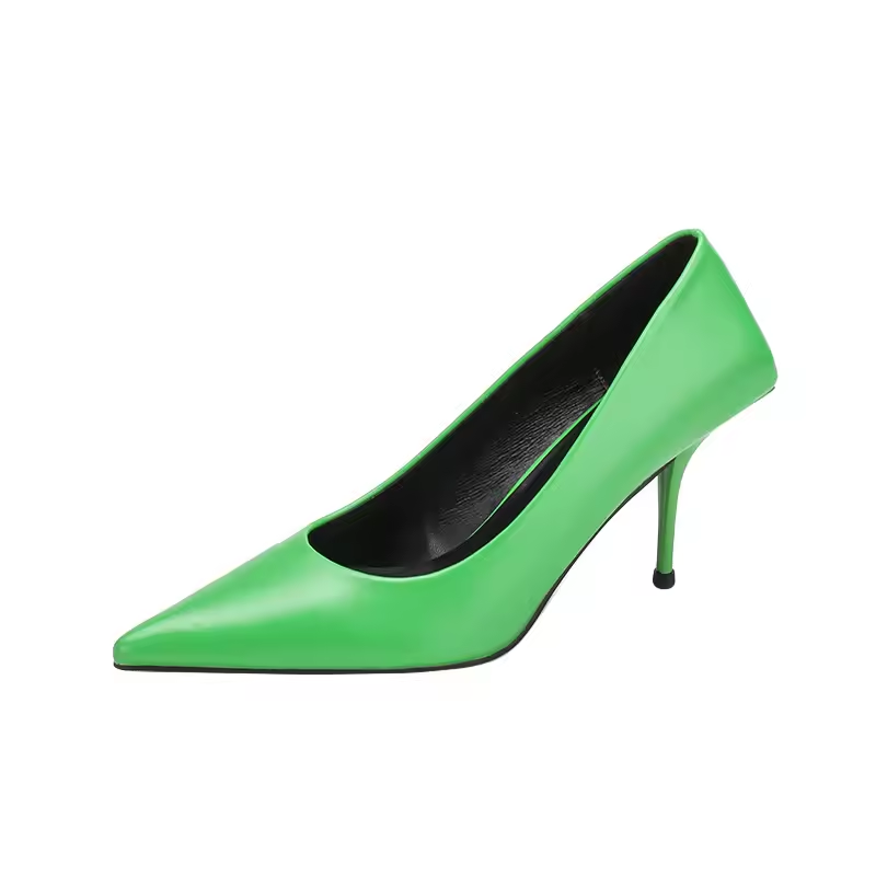 Slip-On Court Heels with Pointed Toe for Women