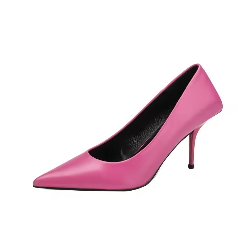 Slip-On Court Heels with Pointed Toe for Women