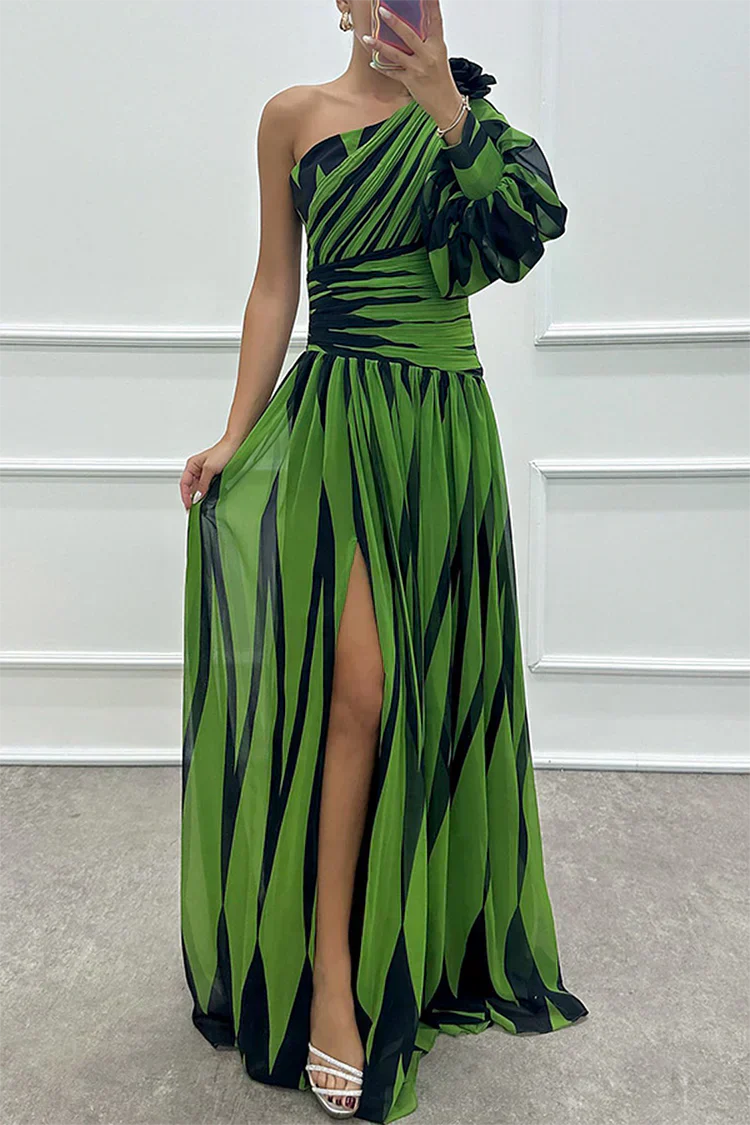 One Shoulder Asymmetric Maxi Dress Wedding Guest for Women