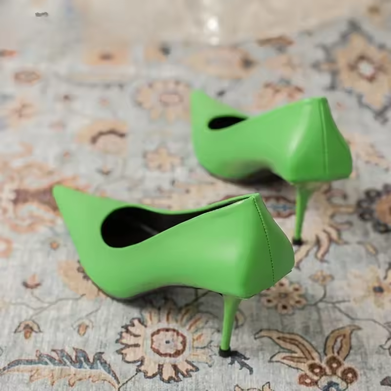 Slip-On Court Heels with Pointed Toe for Women
