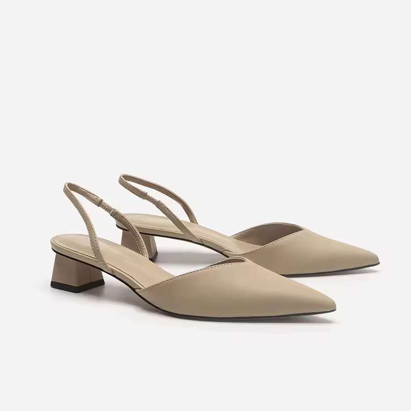 Kitten Heel Slingbacks with Pointed Toe for Women