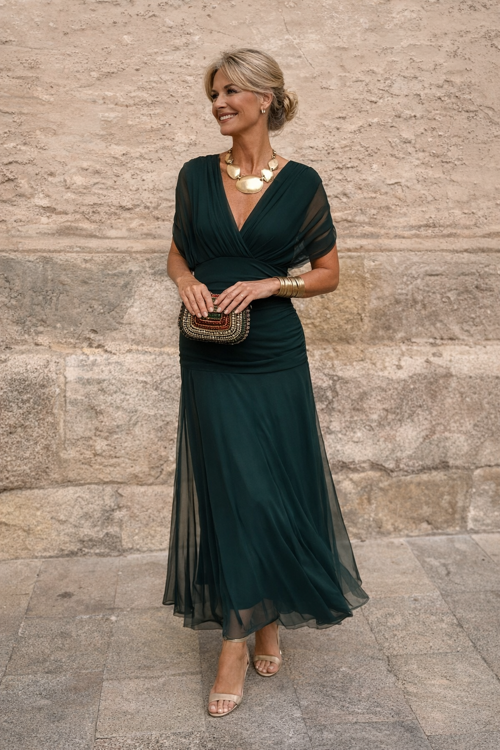 V-Neck Maxi Dress for Women