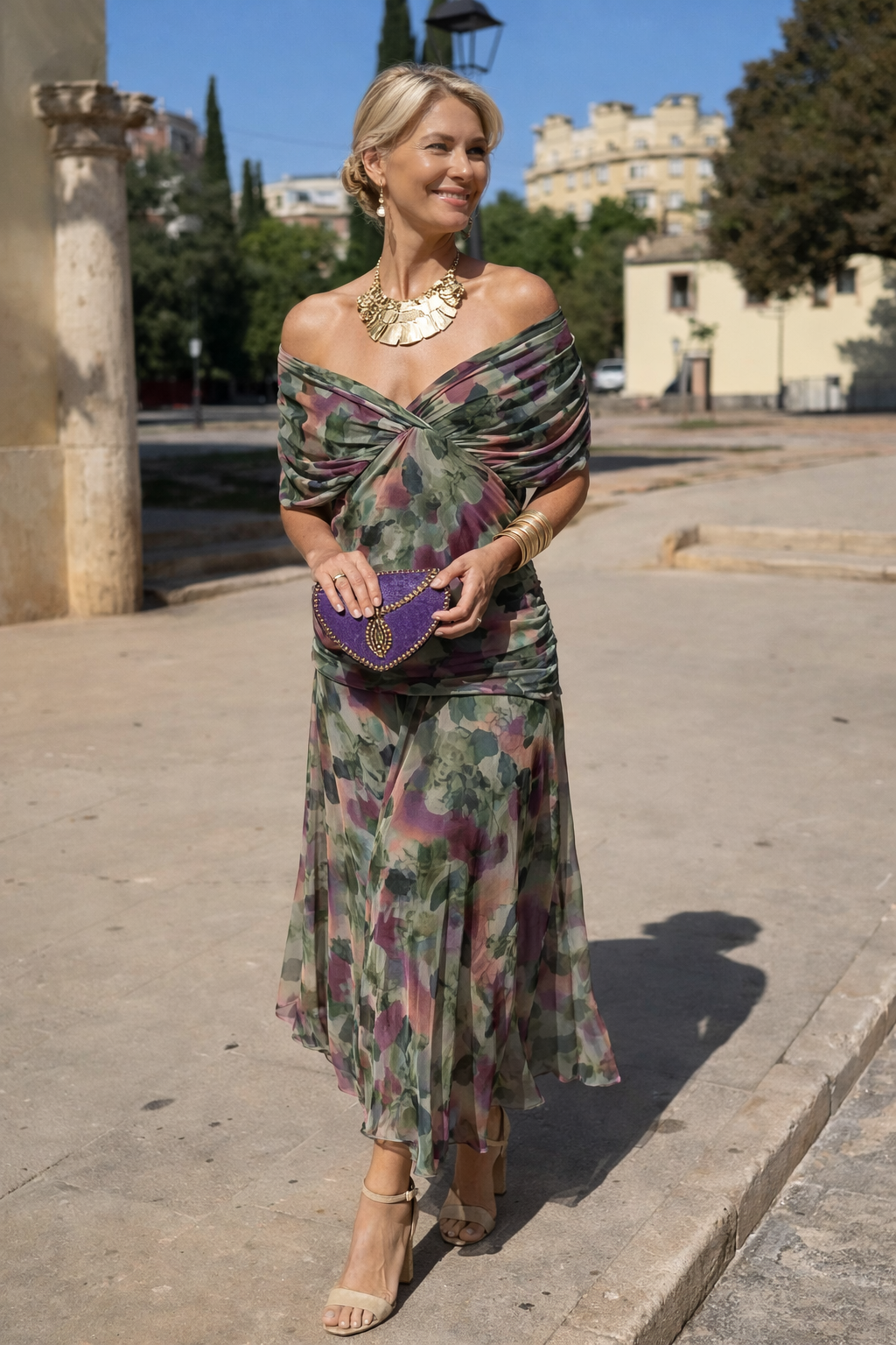 V-Neck Maxi Dress for Women