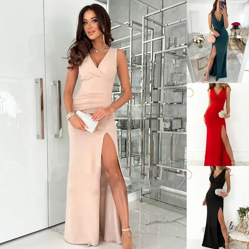 V-Neck Sleeveless Maxi Dress with Split for Women - View 6