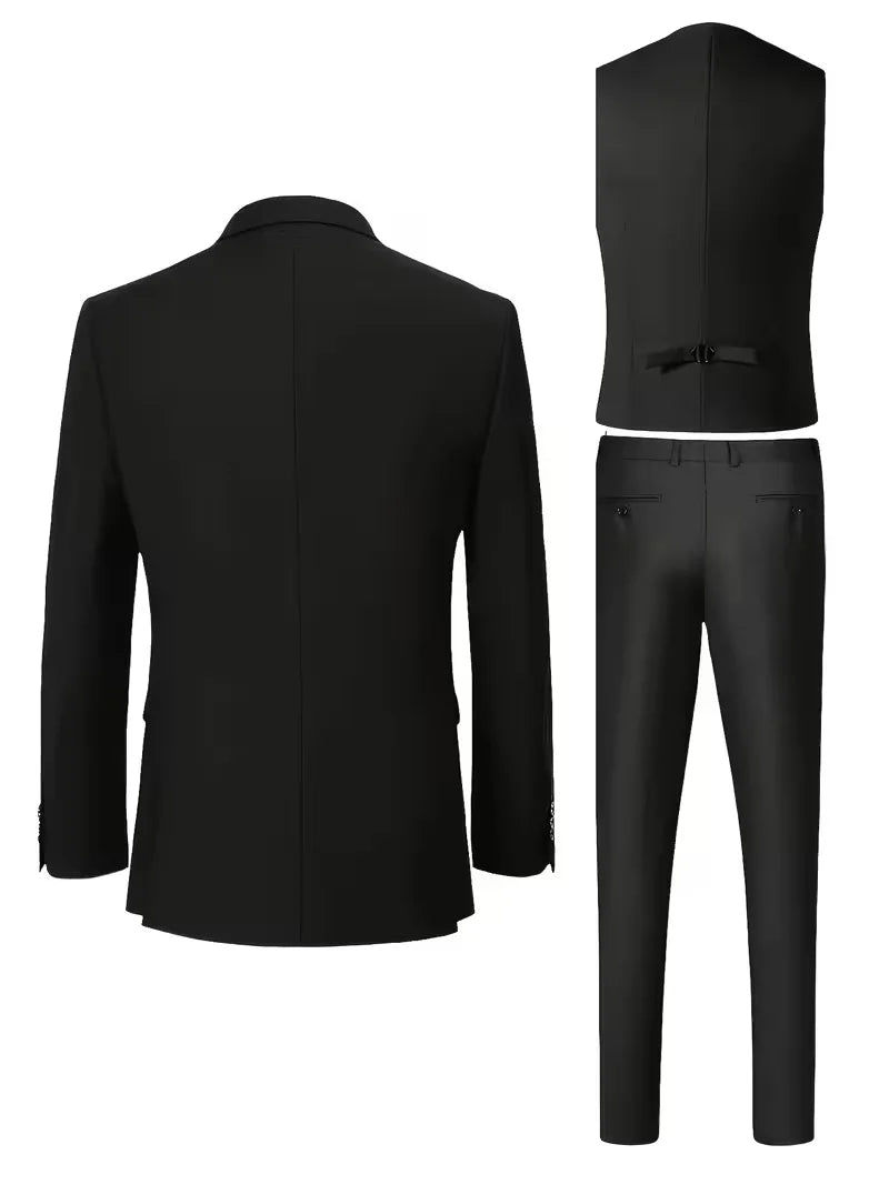 Slim Fit Three-Piece Suit Set for Men