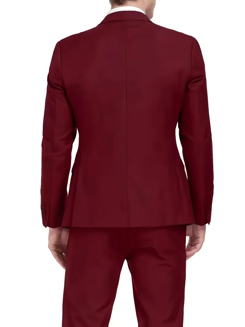 Slim Fit Three-Piece Suit Set for Men