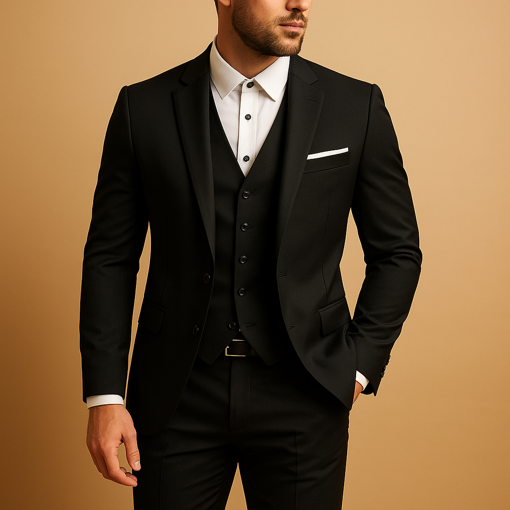 Slim Fit Three-Piece Suit for Men