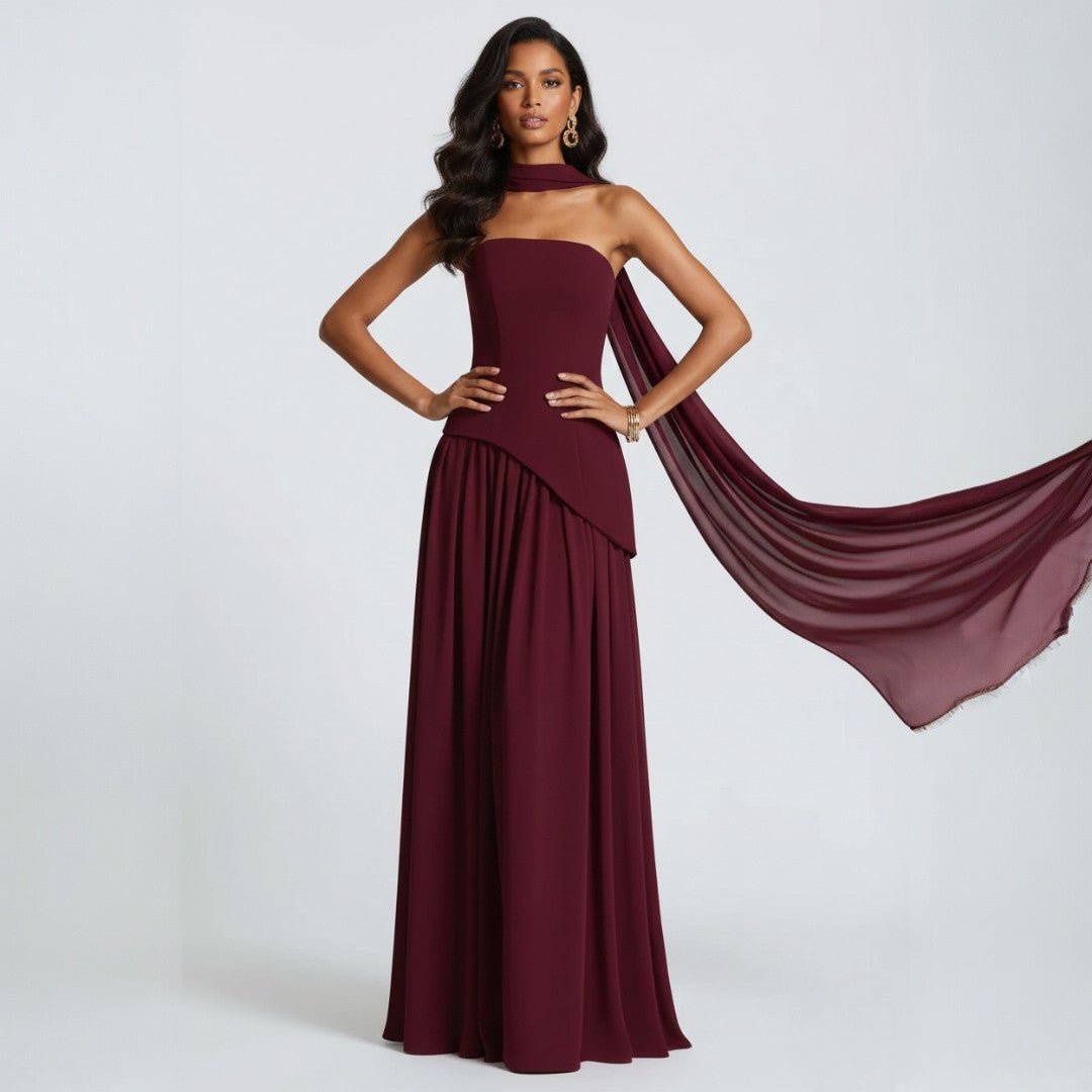 Strapless A-Line Maxi Dress for Women