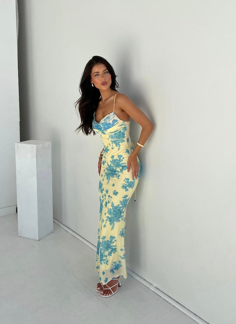 Sleeveless Floral Wedding Guest Maxi Dress for Women