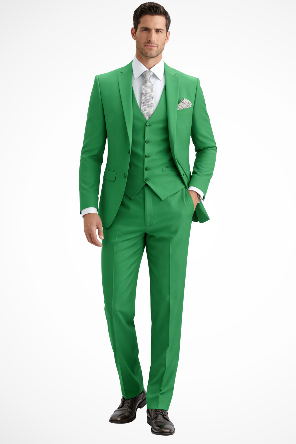 Slim Fit Peak Lapel Three Piece Suit for Men
