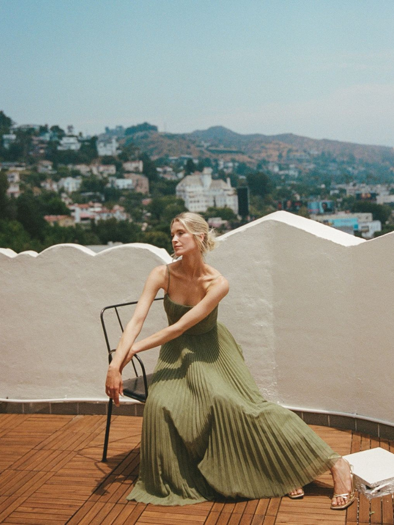 Pleated Maxi Dress Wedding Guest for Women