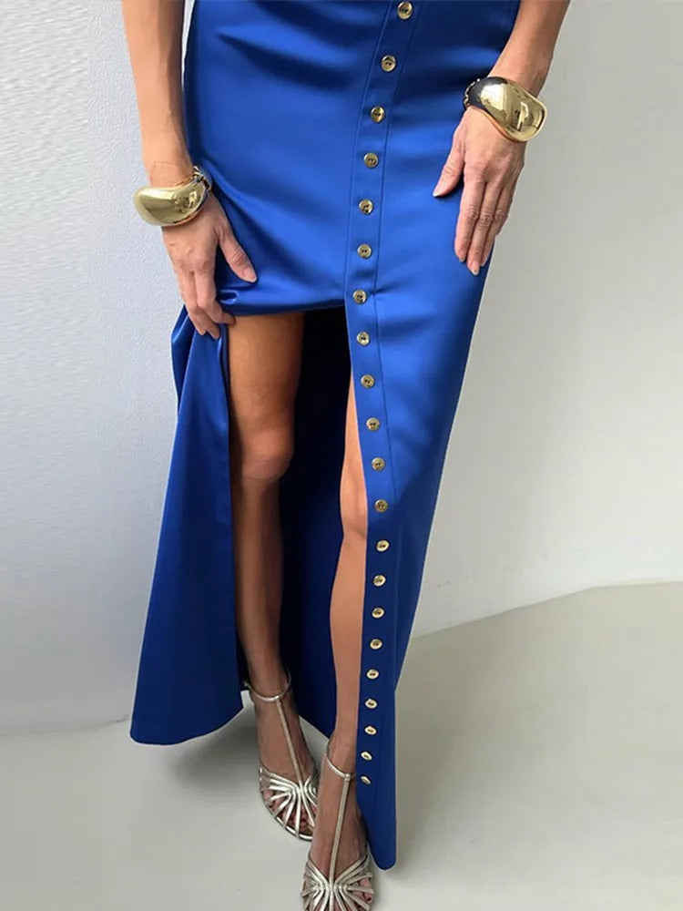 Sleeveless Button-Up Two-Piece Set for Women