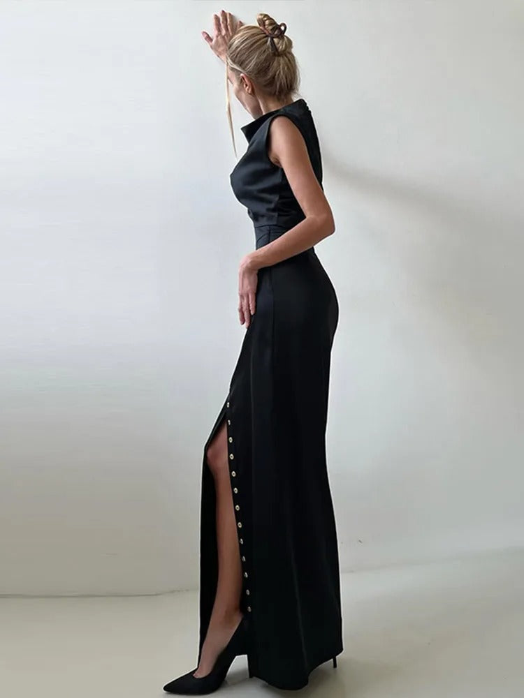 Sleeveless Button-Up Two-Piece Set for Women