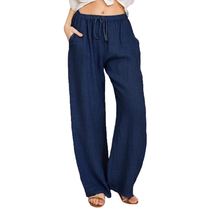 Wide Leg Linen Trousers for Women