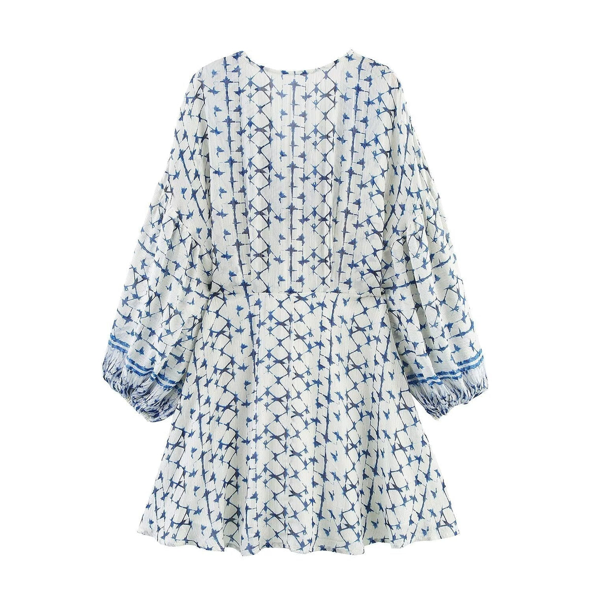 V-Neck Long Sleeve Mini Dress for Women