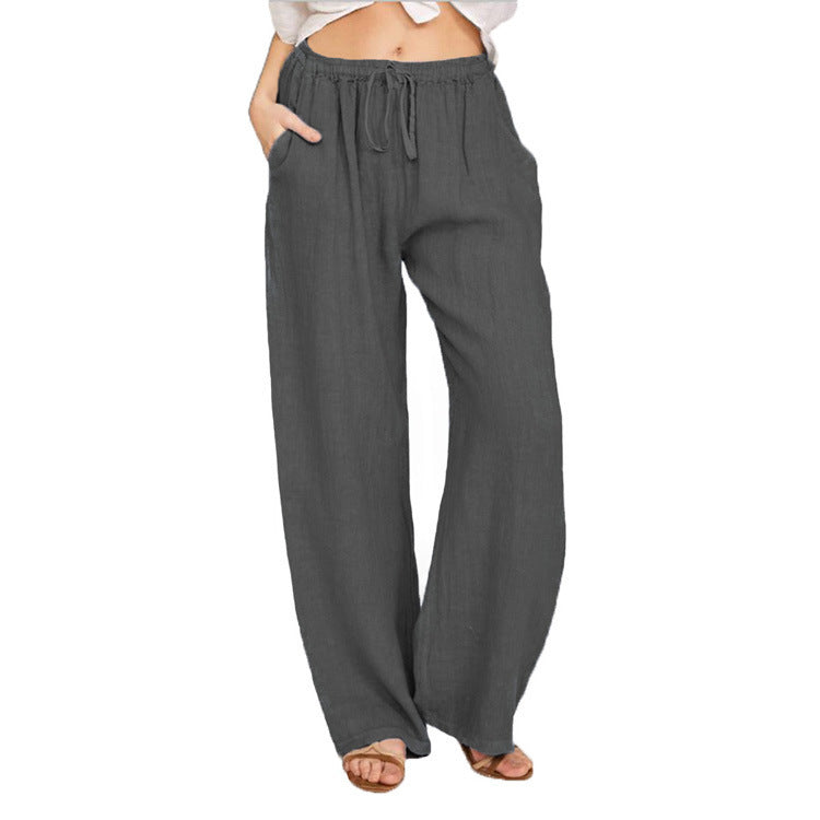 Wide Leg Linen Trousers for Women