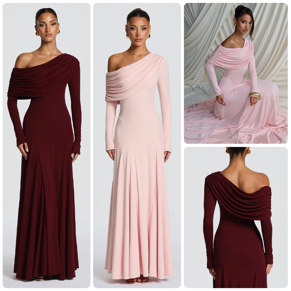Off-Shoulder Wedding Guest Maxi Dress for Women