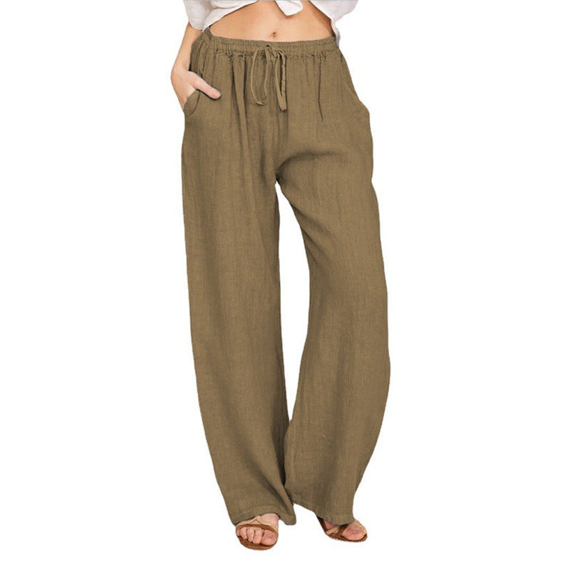 Wide Leg Linen Trousers for Women