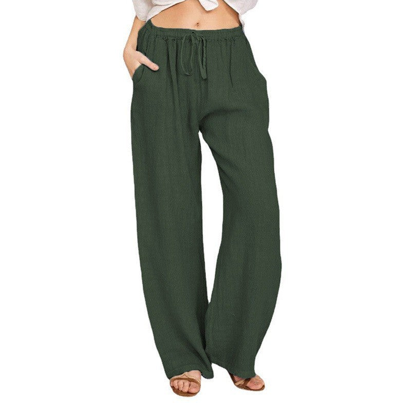 Wide Leg Linen Trousers for Women