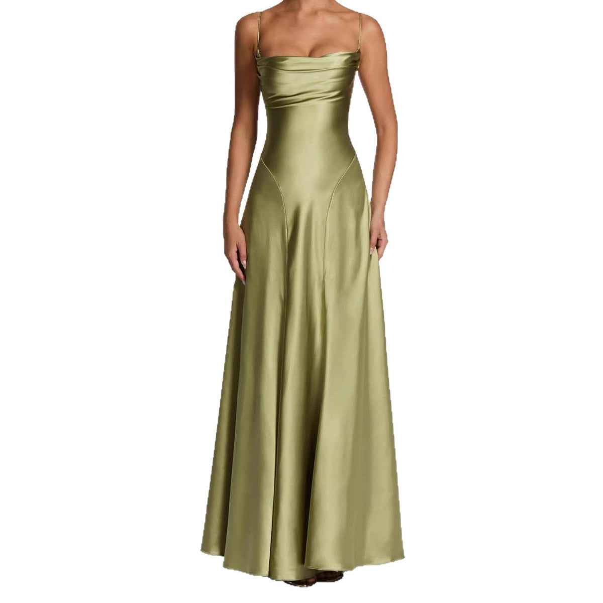 Satin Sweetheart Neckline Wedding Guest Maxi Dress for Women