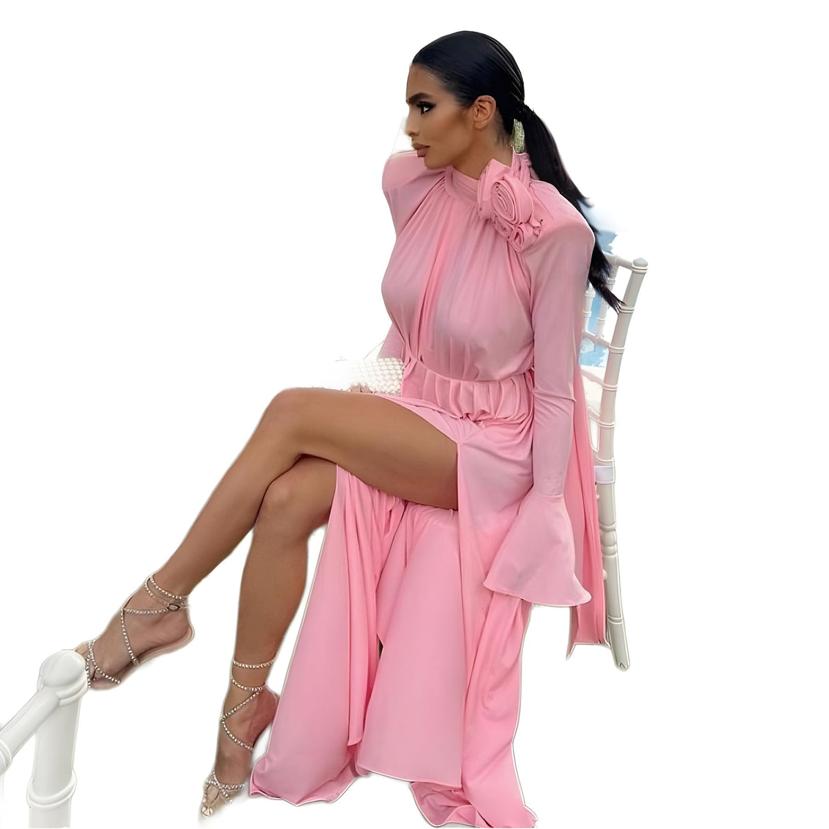 Long Sleeve Wedding Guest Maxi Dress for Women