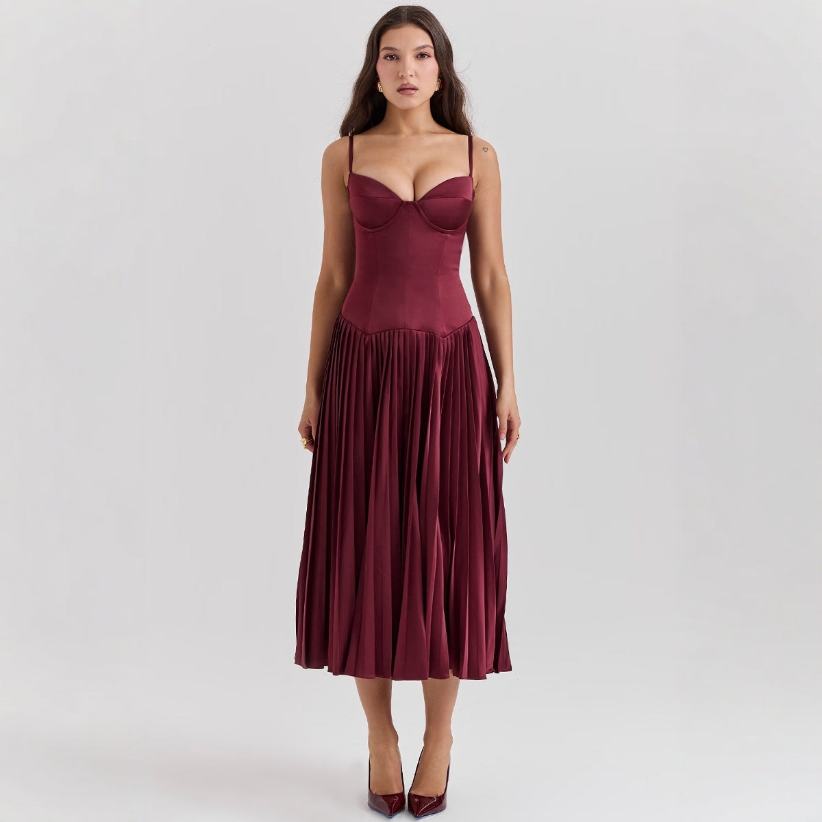 Corset Sweetheart Wedding Guest Maxi Dress for Women