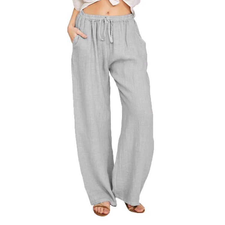 Wide Leg Linen Trousers for Women