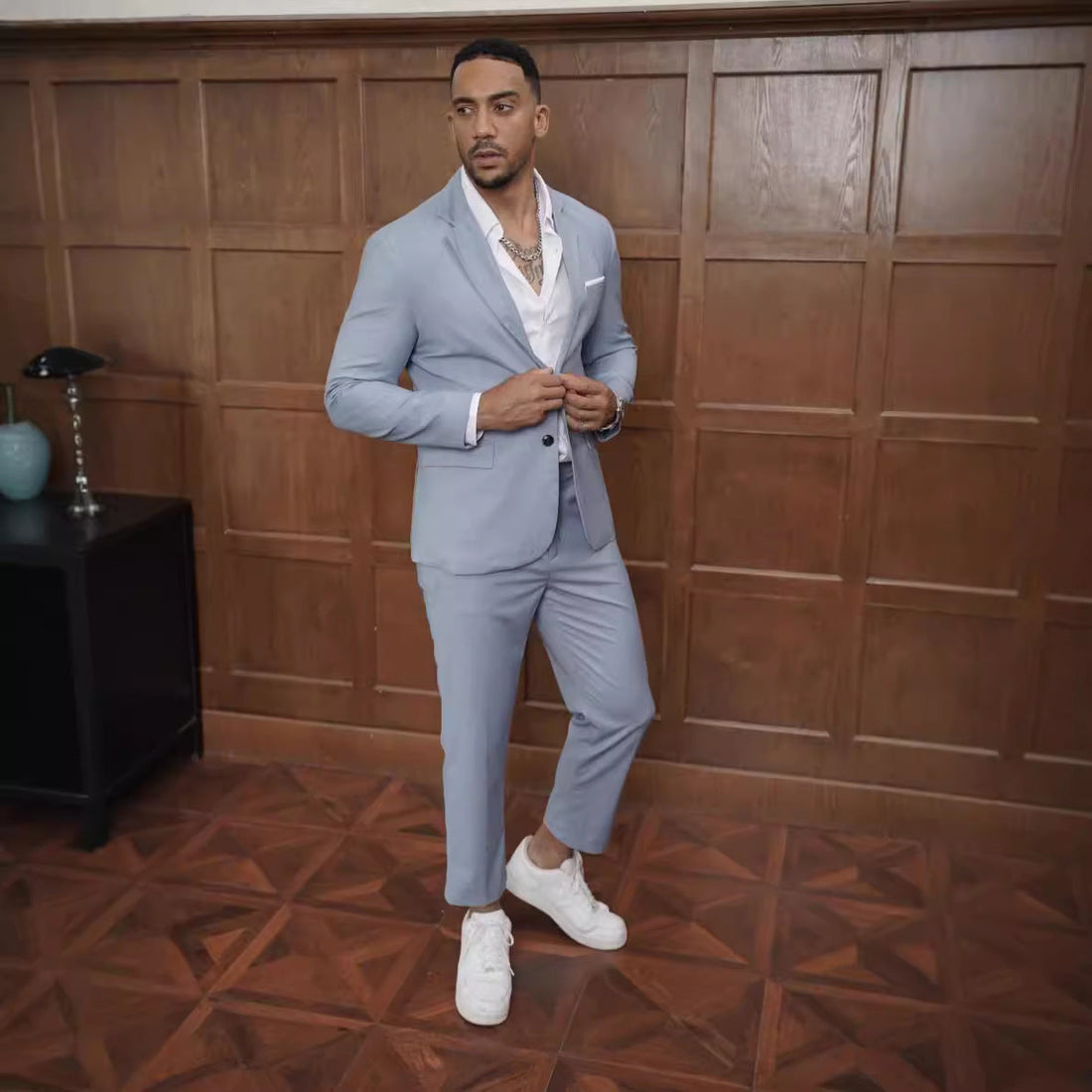 Double-Breasted Suit Set for Men