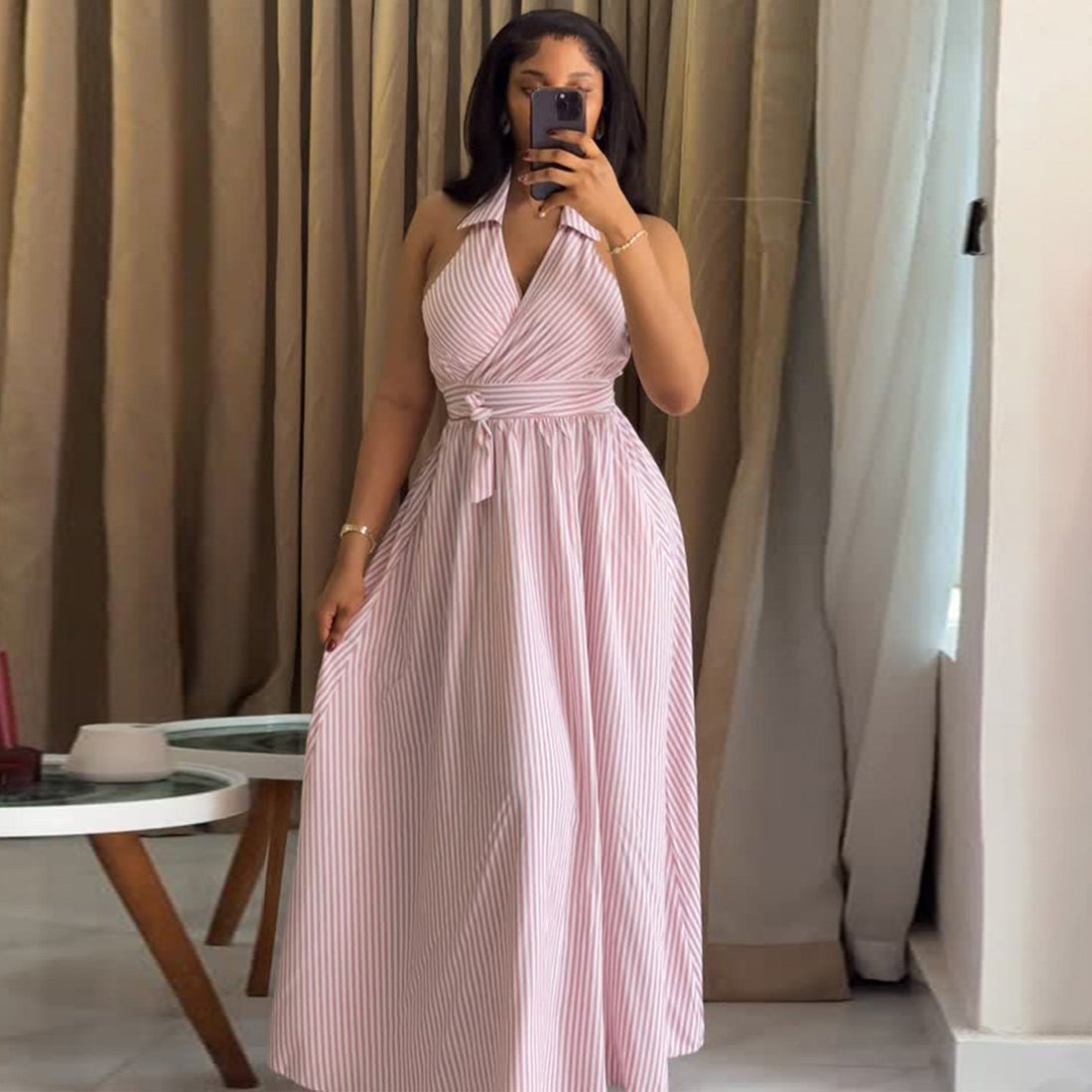 Wrap Halterneck Wedding Guest Maxi Dress for Women